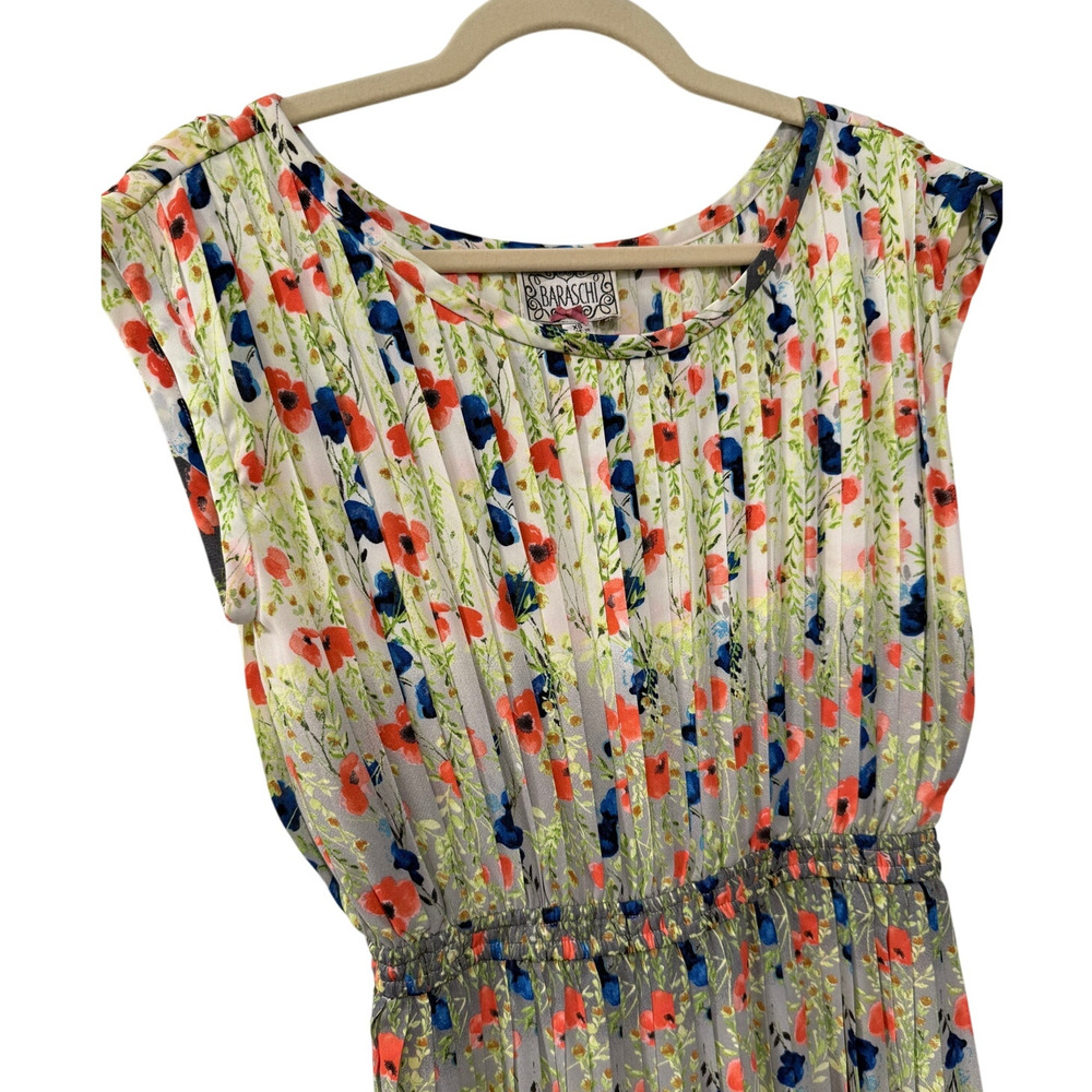 NEW! Anthropologie S Meadowlight $228 Pleated Dress Fit&Flare Elastic Waist - Picture 5 of 15